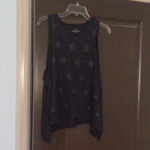 DARK GRAY STARS TANK TOP HIGH NECK